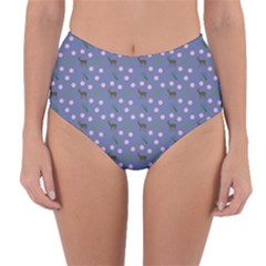 Blue Deer Pattern Reversible High-waist Bikini Bottoms by snowwhitegirl