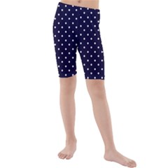 Little  Dots Navy Blue Kids  Mid Length Swim Shorts by snowwhitegirl