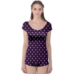 Little  Dots Purple Boyleg Leotard  by snowwhitegirl