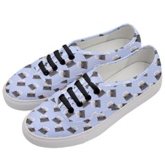 Retro Typewriter Blue Pattern Women s Classic Low Top Sneakers by snowwhitegirl