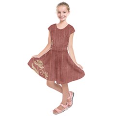 Floral Mauve Kids  Short Sleeve Dress by vintage2030