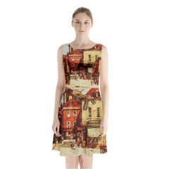 Painting 1241683 1920 Sleeveless Waist Tie Chiffon Dress by vintage2030