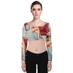 Retro 1265777 1920 Velvet Long Sleeve Crop Top by vintage2030