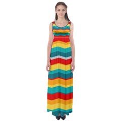 Retro Colors 60 Background Empire Waist Maxi Dress by Sapixe