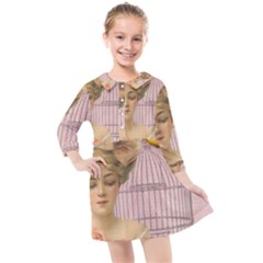 Woman 1079479 1920 Kids  Quarter Sleeve Shirt Dress by vintage2030