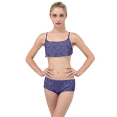 Damask Purple Layered Top Bikini Set by vintage2030