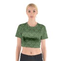 Damask Green Cotton Crop Top View1