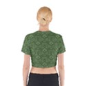 Damask Green Cotton Crop Top View2