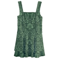 Damask Green Kids  Layered Skirt Swimsuit by vintage2030