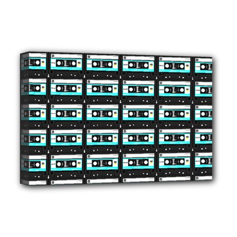 Aqua Cassette Deluxe Canvas 18  X 12  (stretched) by snowwhitegirl