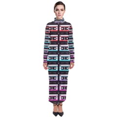 Three Color Ombre Cassette Turtleneck Maxi Dress by snowwhitegirl