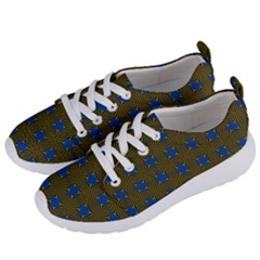 Mod Yellow Blue Circles Pattern Women s Lightweight Sports Shoes by BrightVibesDesign