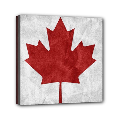 Canada Grunge Flag Mini Canvas 6  X 6  (stretched) by Valentinaart