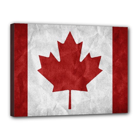 Canada Grunge Flag Canvas 16  X 12  (stretched) by Valentinaart