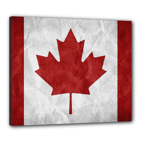 Canada Grunge Flag Canvas 24  X 20  (stretched) by Valentinaart