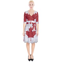 Canada Grunge Flag Wrap Up Cocktail Dress by Valentinaart