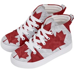 Canada Grunge Flag Kid s Hi-top Skate Sneakers by Valentinaart