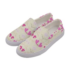 Tiny Heart And Flowers By Flipstylez Designs Women s Canvas Slip Ons by flipstylezfashionsLLC