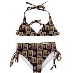 Mona Lisa Frame Pattern Kids  Classic Bikini Set by snowwhitegirl