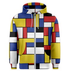 Mondrian Geometric Art Men s Zipper Hoodie by KayCordingly