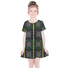 Stars And Flowers Decorative Kids  Simple Cotton Dress by pepitasart