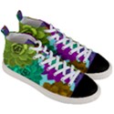 Flowers Stamping Pattern Reason Men s Mid-Top Canvas Sneakers View3