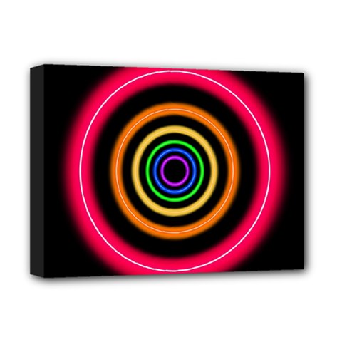 Neon Light Abstract Pattern Lines Deluxe Canvas 16  X 12  (stretched)  by Simbadda