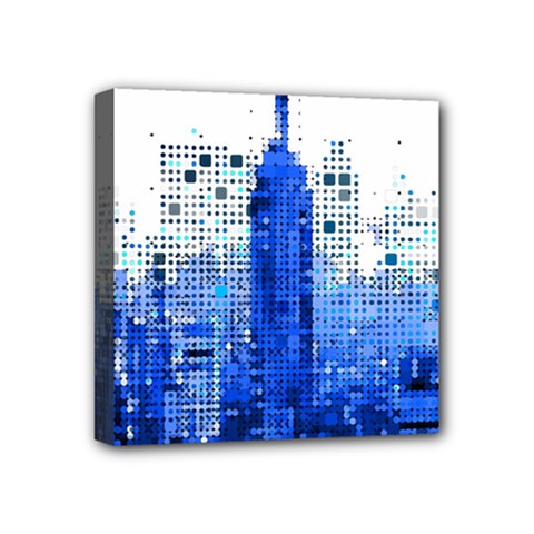 Skyline Skyscraper Abstract Points Mini Canvas 4  X 4  (stretched) by Simbadda
