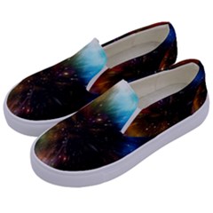 Universe Galaxy Sun Star Movement Kids  Canvas Slip Ons by Simbadda