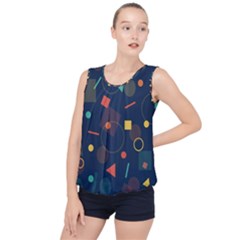 Background Backdrop Geometric Bubble Hem Chiffon Tank Top by Celenk