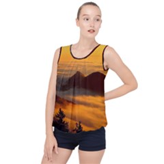 Fog Clouds Sea Of Fog Mountain Bubble Hem Chiffon Tank Top by Celenk