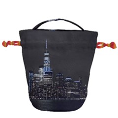 New York Skyline New York City Drawstring Bucket Bag by Celenk