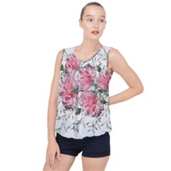 Carnations Flowers Nature Garden Bubble Hem Chiffon Tank Top by Celenk