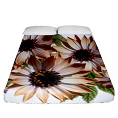 Sun Daisies Leaves Flowers Fitted Sheet (california King Size) by Celenk