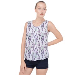 Flower Pattern Pattern Design Bubble Hem Chiffon Tank Top by Celenk