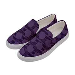 Hexagon Grid Geometric Hexagonal Women s Canvas Slip Ons by Celenk