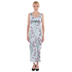 Flower Pattern Pattern Design Fitted Maxi Dress by Celenk