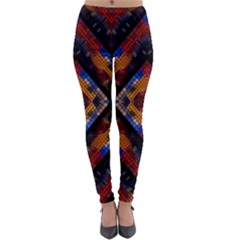 Kaleidoscope Art Pattern Ornament Lightweight Velour Leggings by Celenk