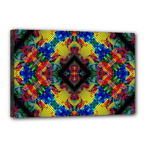 Kaleidoscope Art Pattern Ornament Canvas 18  X 12  (stretched) by Celenk