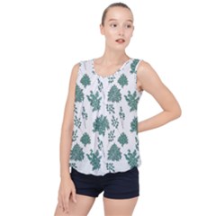 Flower Pattern Pattern Design Bubble Hem Chiffon Tank Top by Celenk