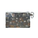 Background Metal Pattern Texture Canvas Cosmetic Bag (Small) View2