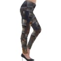 Background Metal Pattern Texture Lightweight Velour Leggings View4