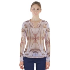 Wells Cathedral Wells Cathedral V-neck Long Sleeve Top by Celenk