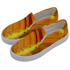 Orange Pink Sketchy Abstract Arch Kids  Canvas Slip Ons by bloomingvinedesign