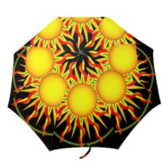 Mandala Sun Graphic Design Folding Umbrellas by Simbadda