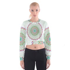 Flower Abstract Floral Cropped Sweatshirt by Simbadda