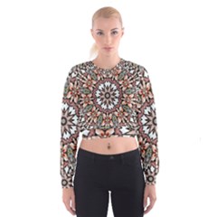 Abstract Art Texture Mandala Cropped Sweatshirt by Simbadda