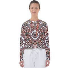 Abstract Art Texture Mandala Women s Slouchy Sweat by Simbadda