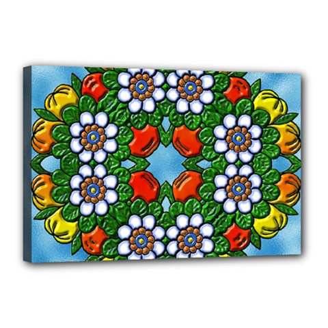 Mandala Background Colorful Pattern Canvas 18  X 12  (stretched) by Simbadda