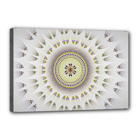 Mandala Fractal Decorative Canvas 18  X 12  (stretched) by Simbadda